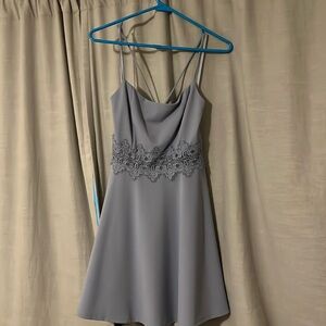 blue/lilac colored mini dress